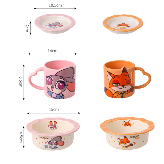 Zootopia Porcelain Set 10 Pcs